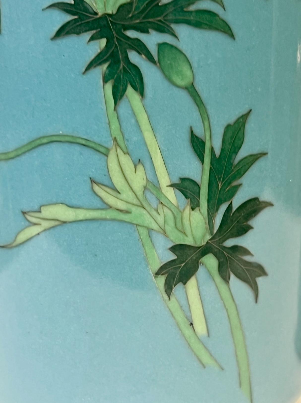 A Fine Pair of Japanese Cloisonné Vases with White Peonies by Ando 8