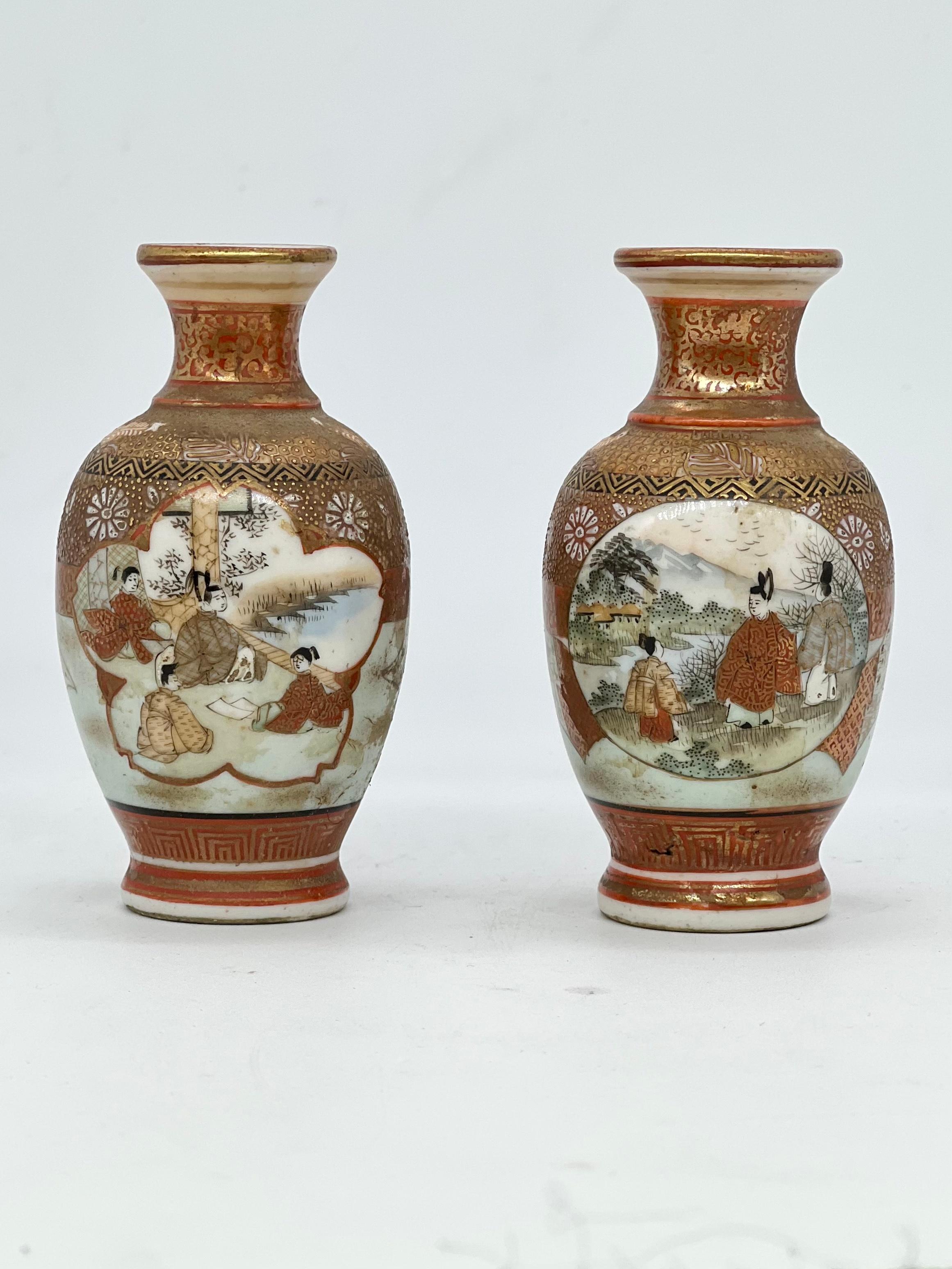 19th Century A Fine Pair of Japanese Kutani  Vases. The Best of Kutani, Satsuma.Signed. Meiji For Sale