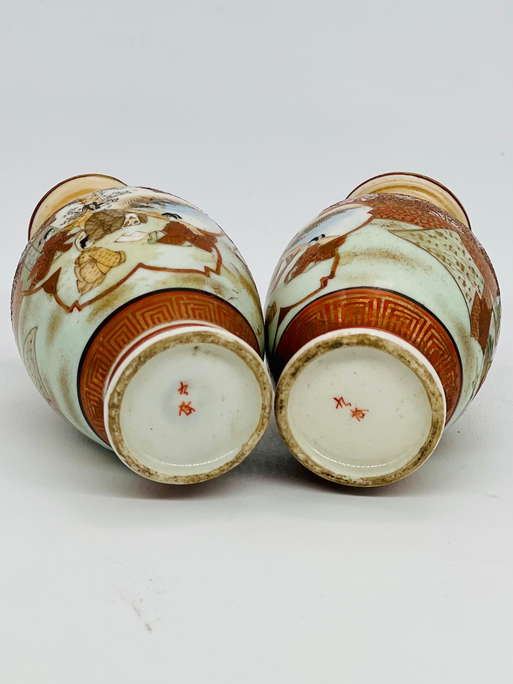 Ceramic A Fine Pair of Japanese Kutani  Vases. The Best of Kutani, Satsuma.Signed. Meiji For Sale