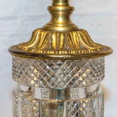A Fine Pair of Large Cut Crystal Table Lamp