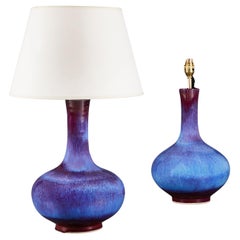 A Fine Pair of Large Flambé Lamps
