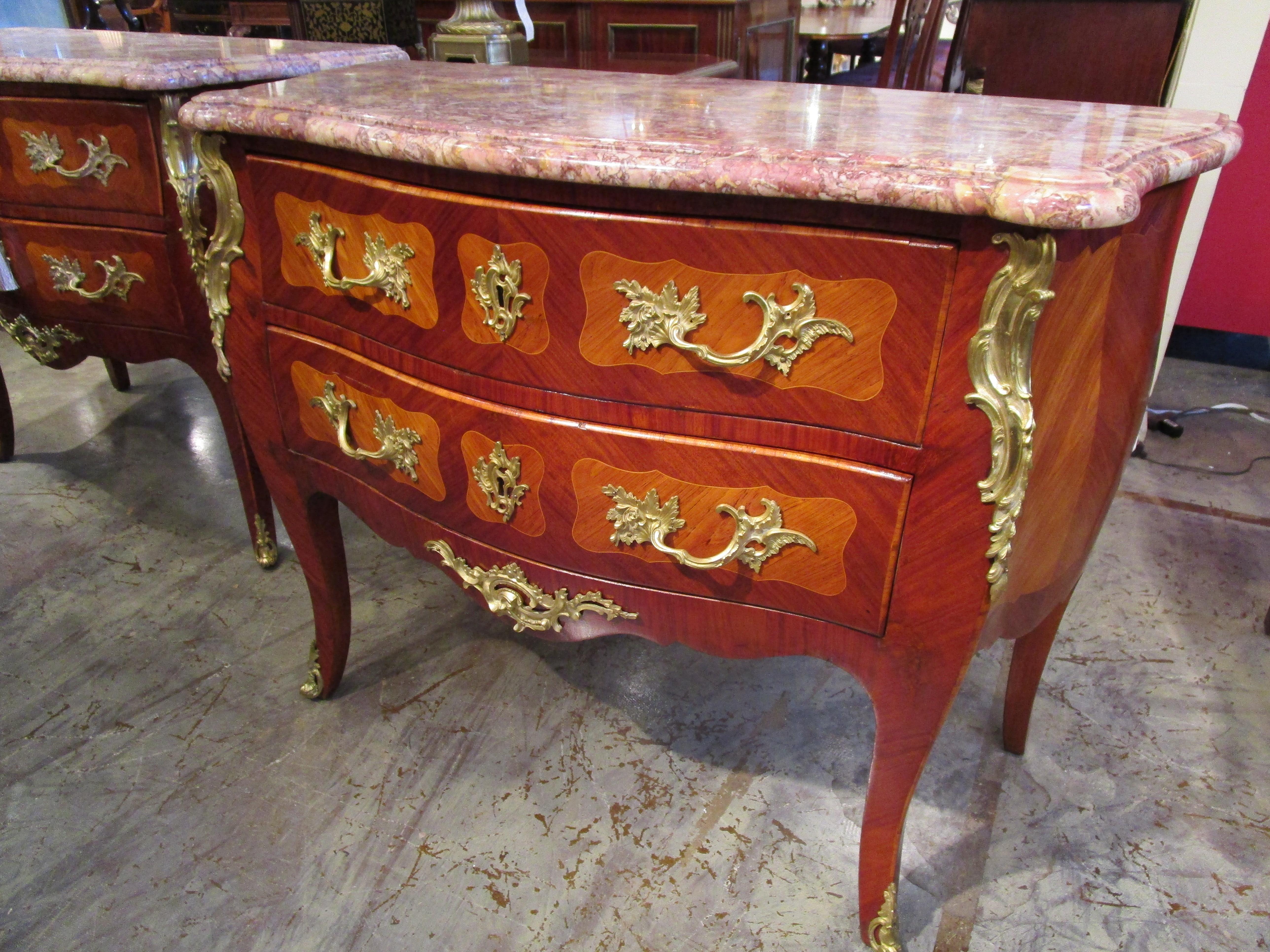 Fine Pair of Late 19th C French Louis XV Commodes Stamped by the Paris Maker 3
