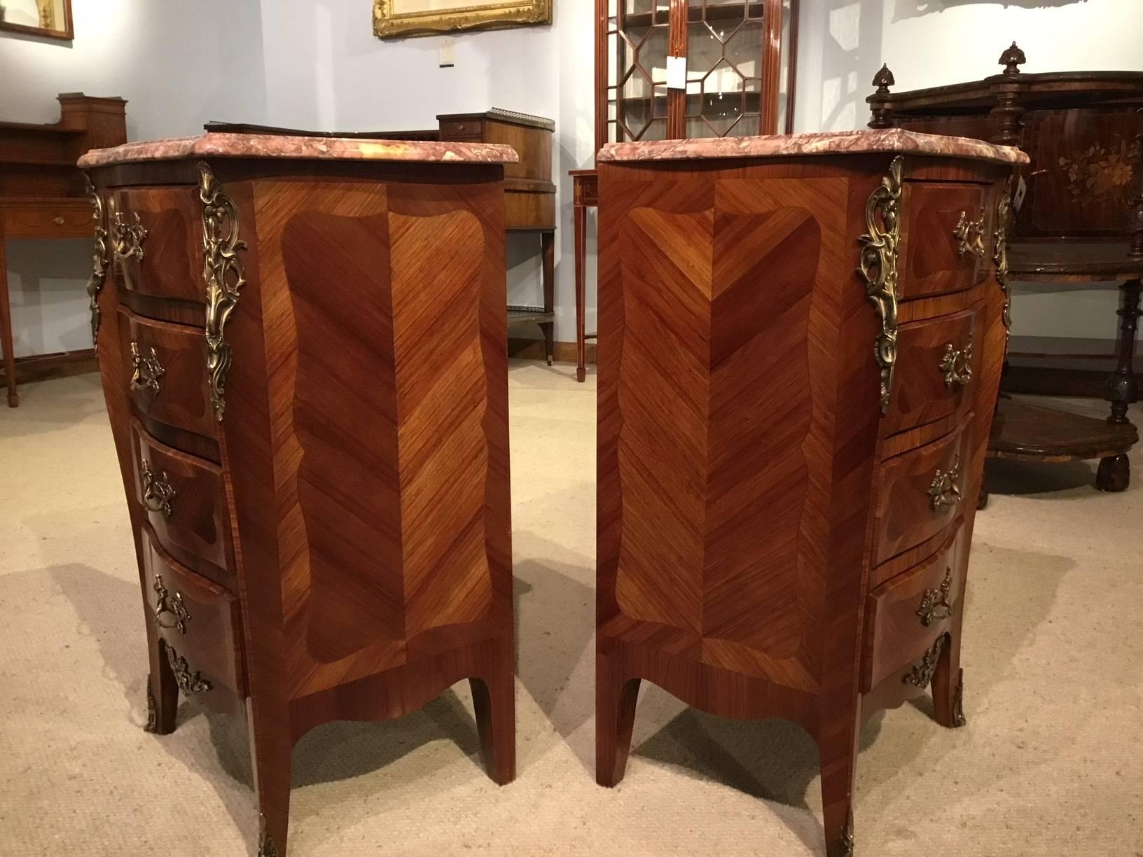 Fine Pair of Late 19th Century French Kingwood Bedside Chests 4