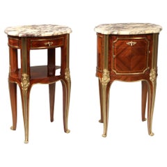 Fine Pair of Late 19th Century Gilt Bronze Mounted Louis XV Style Night Tables