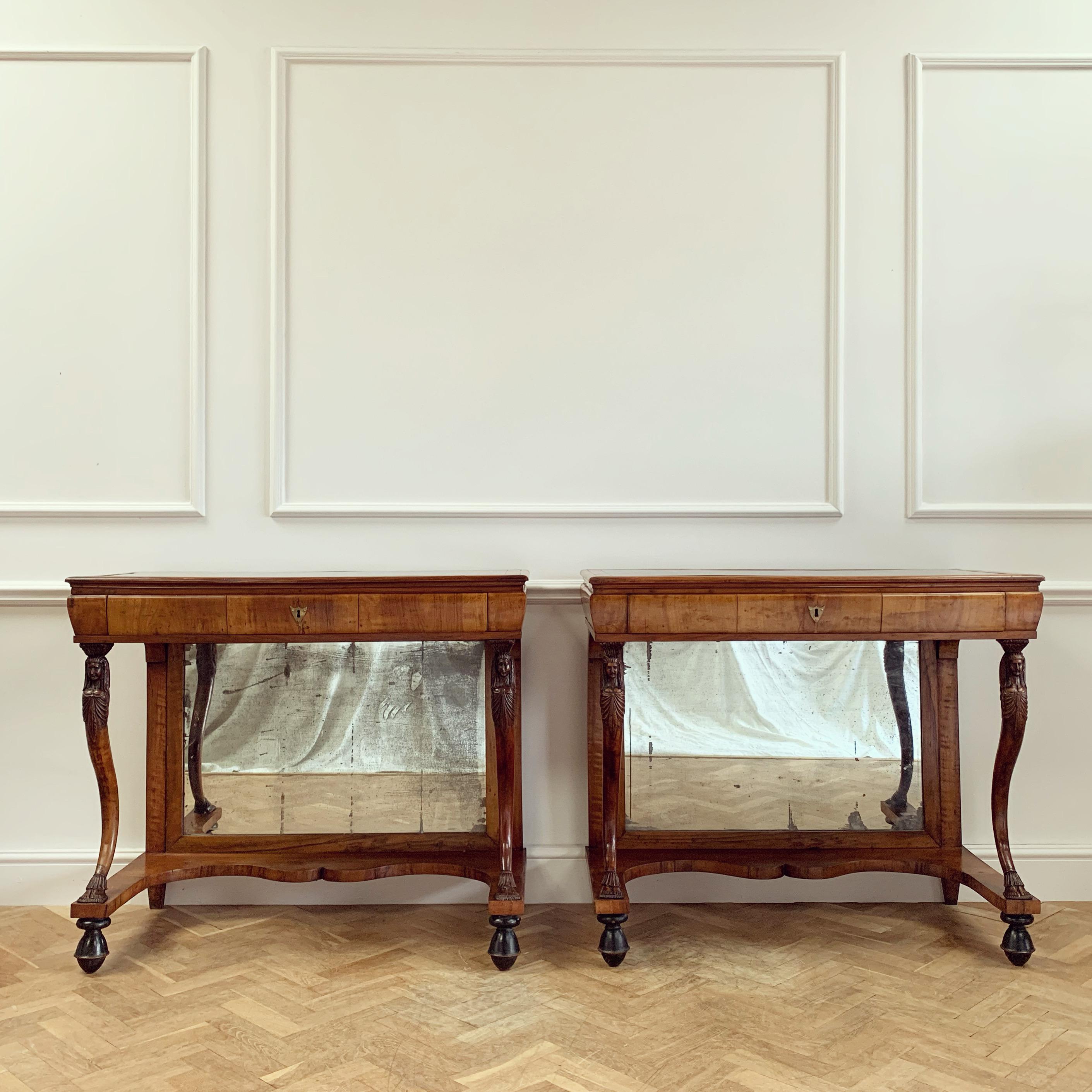 Marble Fine Pair of Late Eighteenth Century Italian Console Tables For Sale