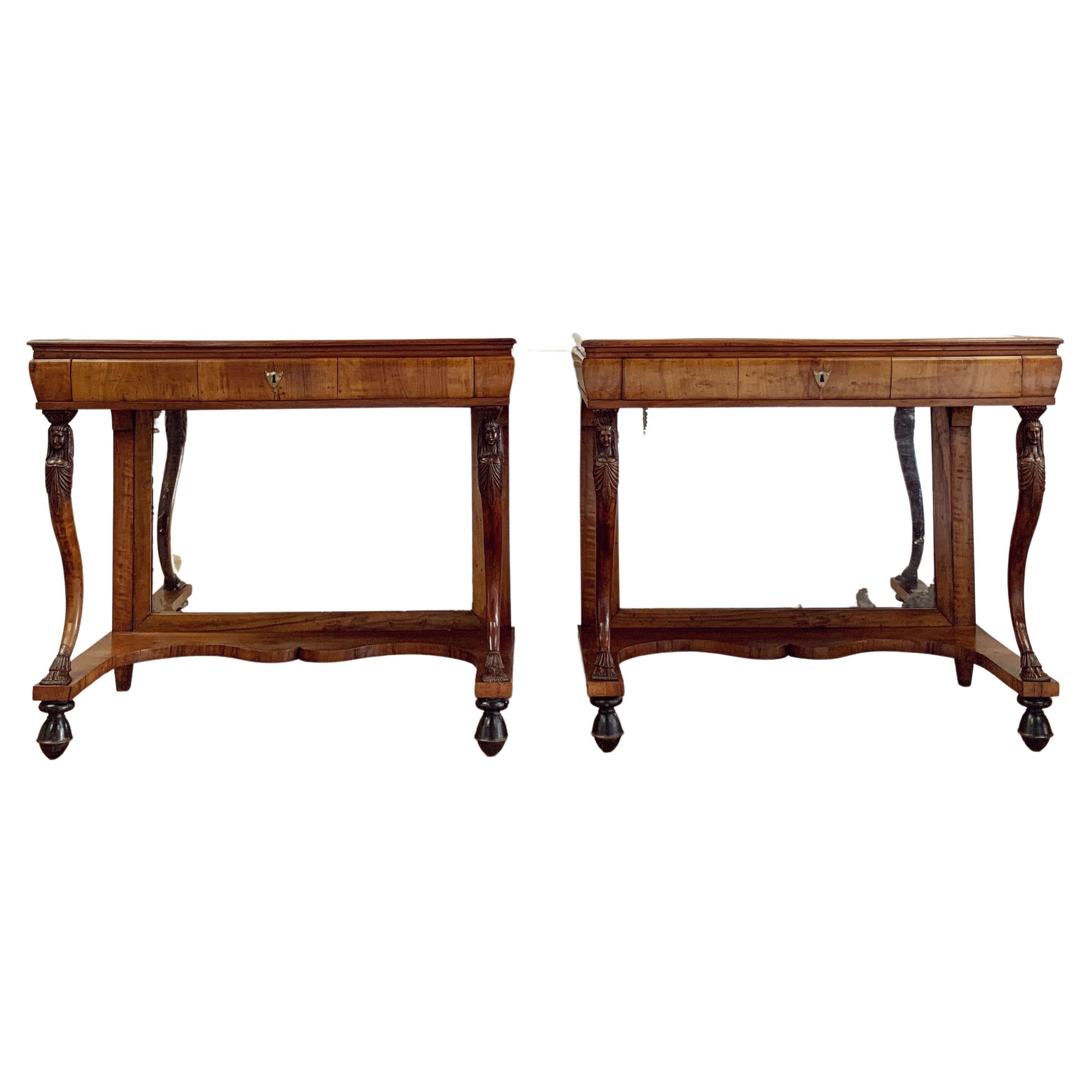 Fine Pair of Late Eighteenth Century Italian Console Tables For Sale