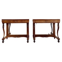 Paire de tables consoles italiennes de la fin du XVIIIe siècle