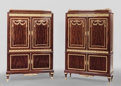 Fine Pair of Louis XVI Style Mahogany Cabinets by Paul Sormani, circa 1870