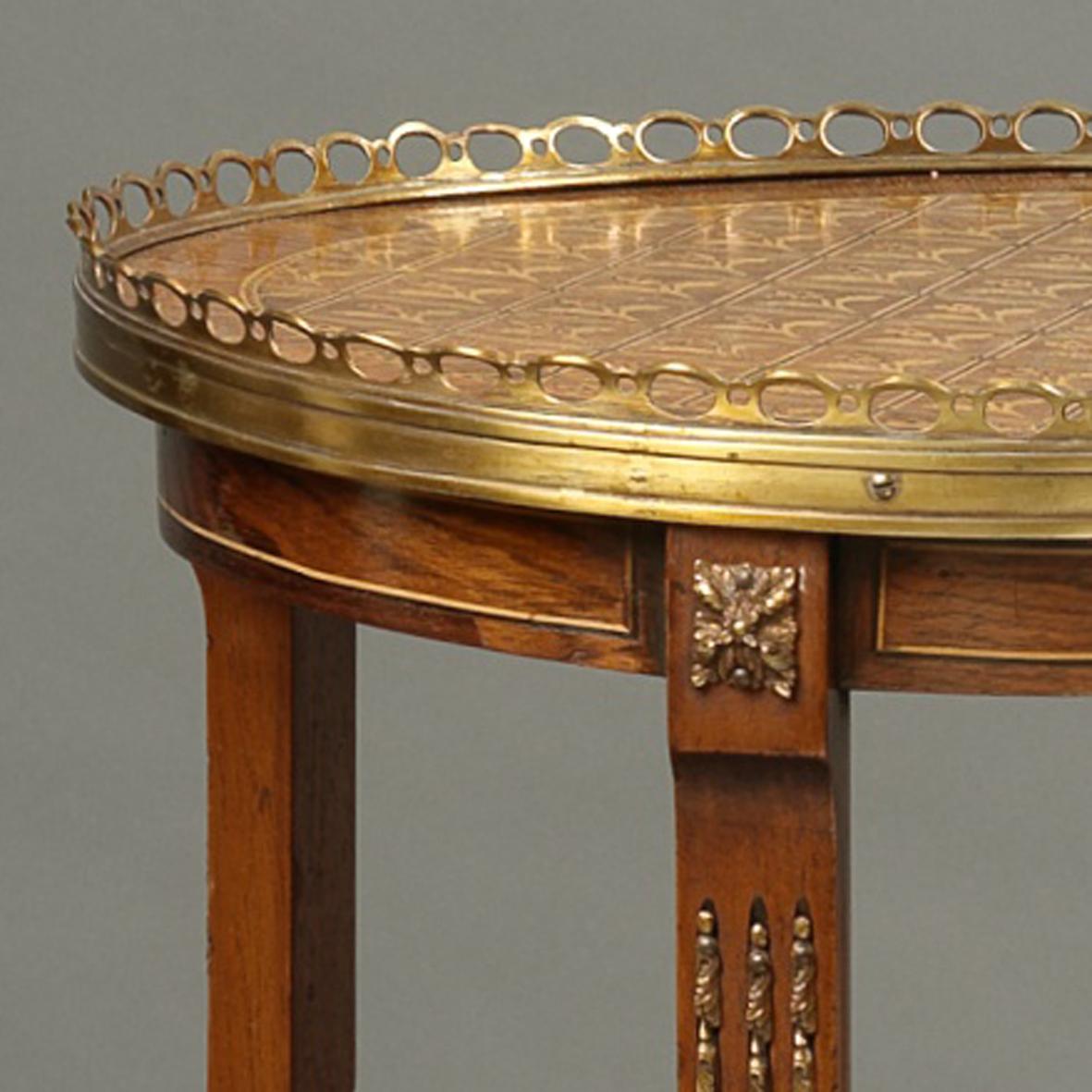 French Fine Pair of Marquetry Inlaid Three-Tier Étagère Tables, circa 1890