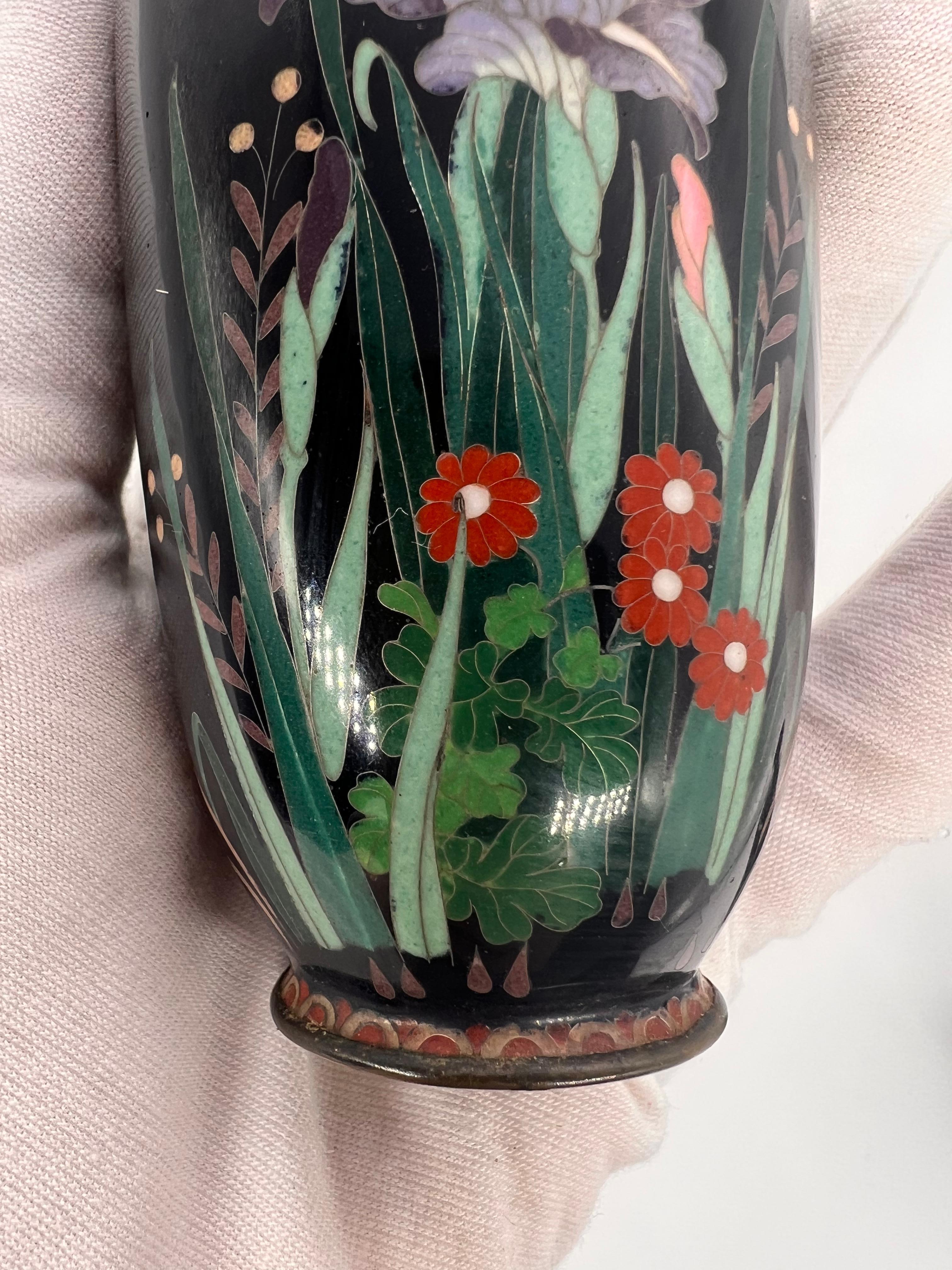 Fine Pair of Meiji Period Japanese Cloisonne Enamel Vases by Hayashi Chuzo 6