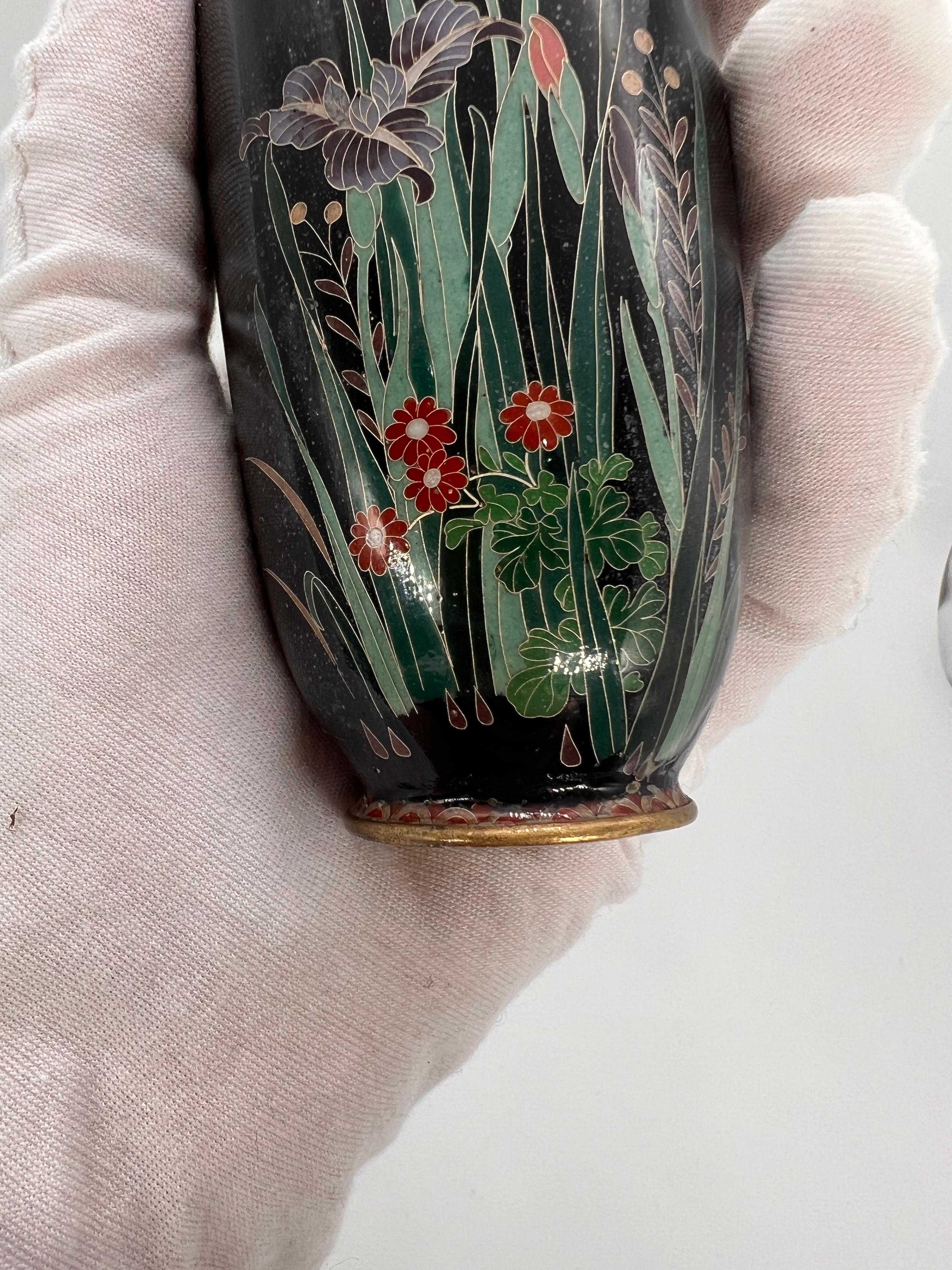 Fine Pair of Meiji Period Japanese Cloisonne Enamel Vases by Hayashi Chuzo 9
