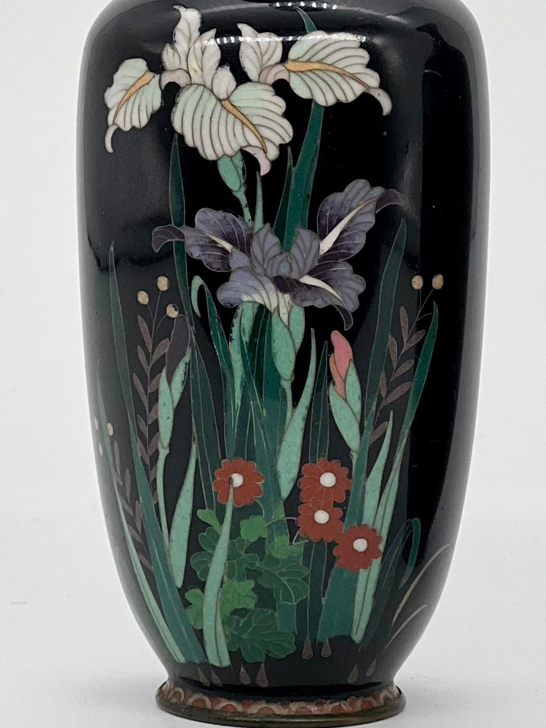 Fine Pair of Meiji Period Japanese Cloisonne Enamel Vases by Hayashi Chuzo 12