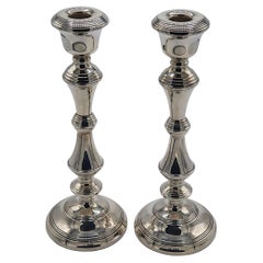 Fine Pair of Mid 20th Century Sterling Silver Candlesticks