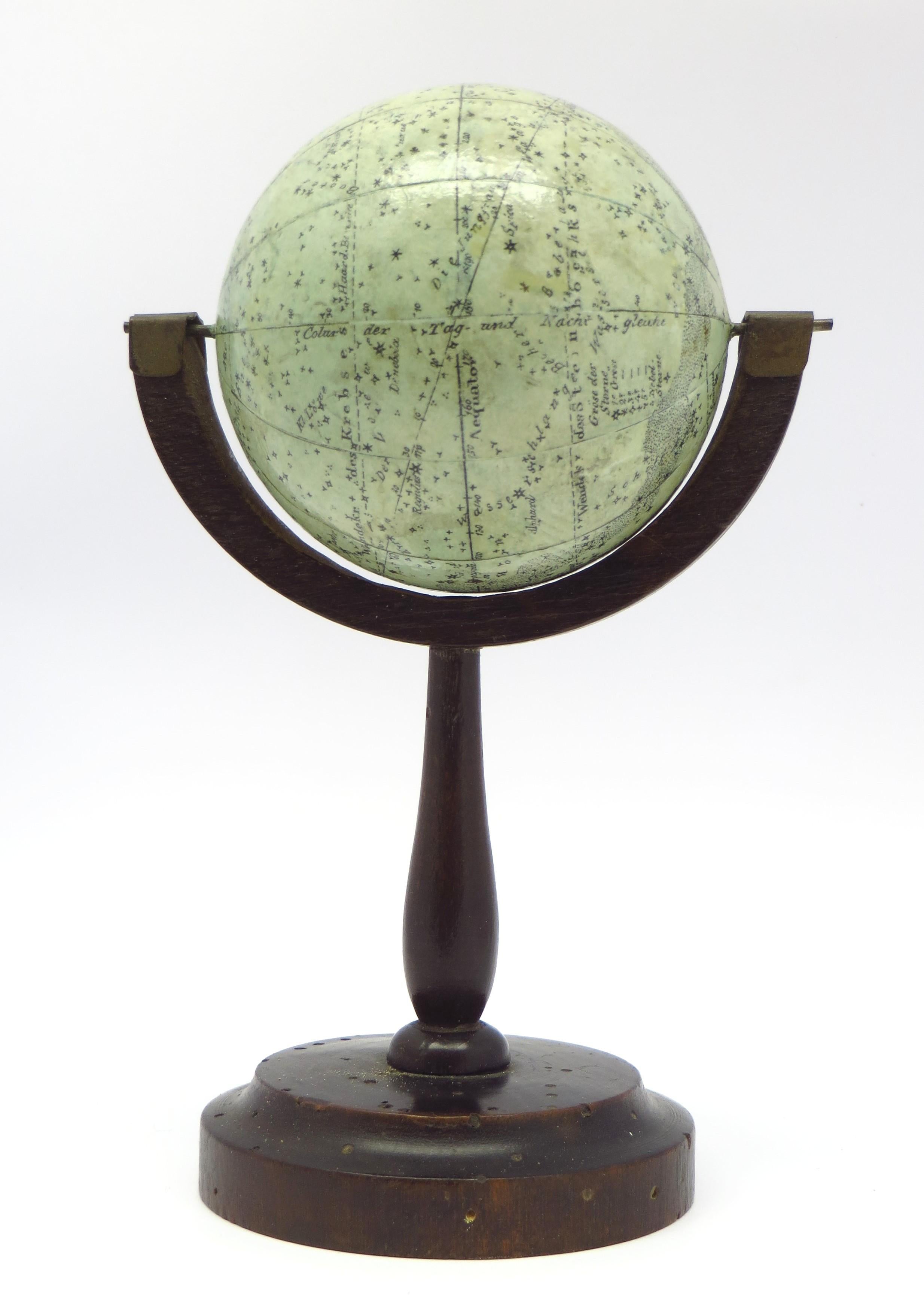 19th Century A fine pair of miniature globes on stands For Sale