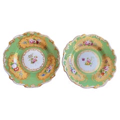 Antique Fine Pair of Minton Porcelain Dessert Plates C.1835