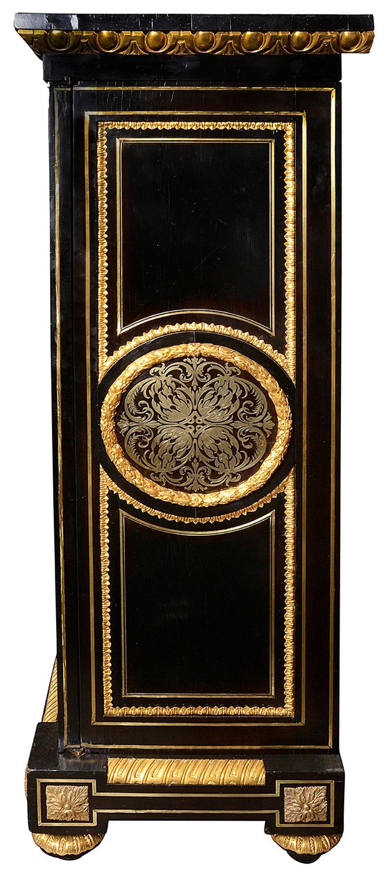 Brass Fine Pair of Napolian iii Boulle Side Cabinets, circa 1860 For Sale