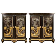 Fine Pair of Napolian iii Boulle Side Cabinets, circa 1860