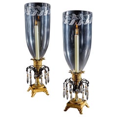 A Fine Pair Of Ormolu And Bronze Regency Storm Lights