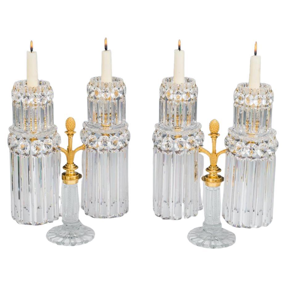 Fine Pair of Pillar and File Cut Candelabra by John Blades