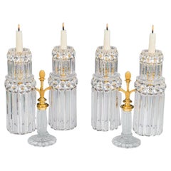 Fine Pair of Pillar and File Cut Candelabra by John Blades
