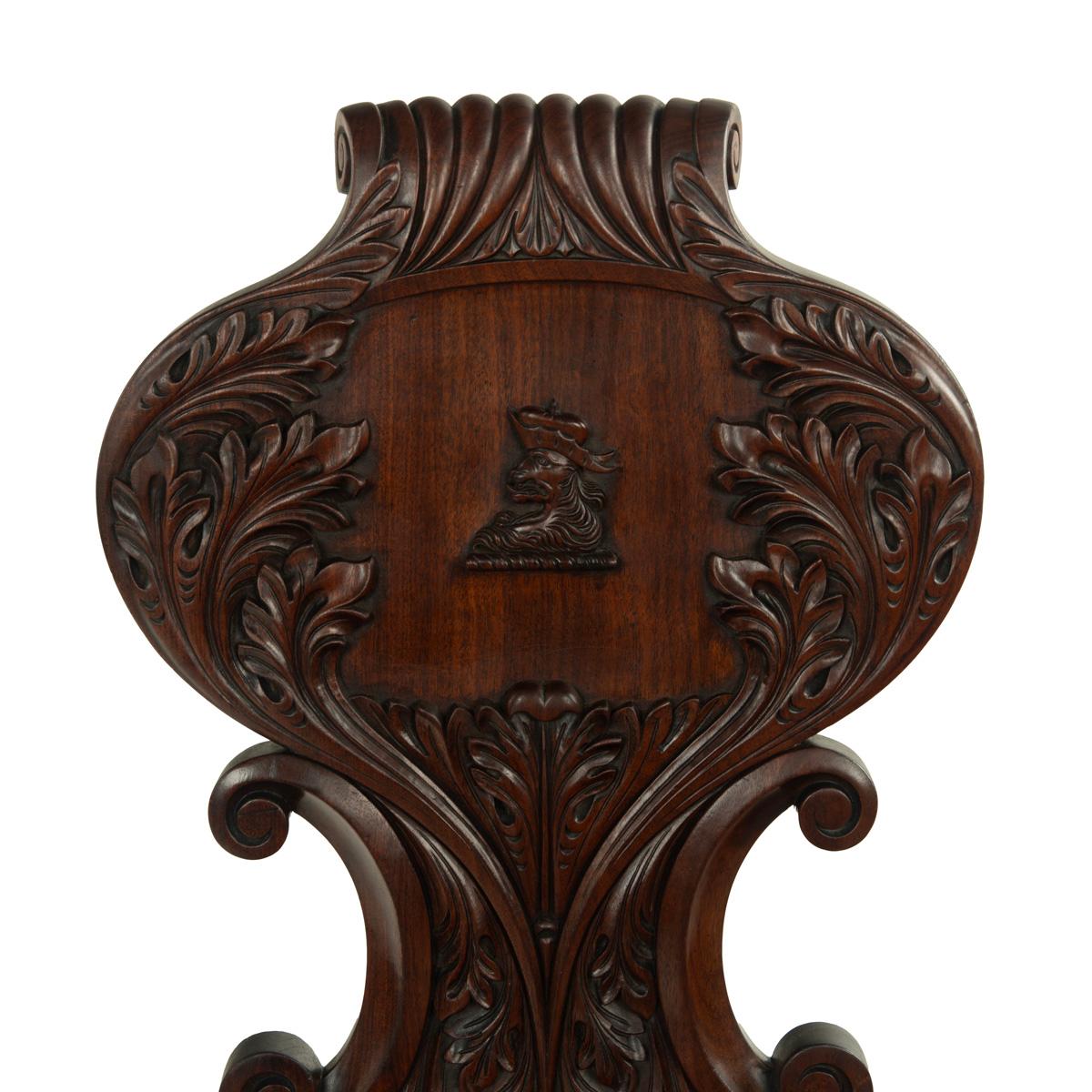 Ein feines Paar Wappenstühle aus Mahagoni im Regency-Stil, Gillows zugeschrieben im Angebot 5