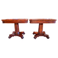 Antique Fine Pair of Regency Period Rosewood Games Tables, Signed Phenes & Williamson