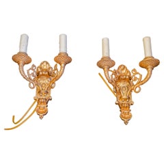 Fine Pair of Small Regency Gilt Bronze Sconces 'Joan Rivers Conn home'