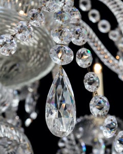 Fine Pair of Twelve Light Cut Glass Antique Chandeliers by Perry & Co.