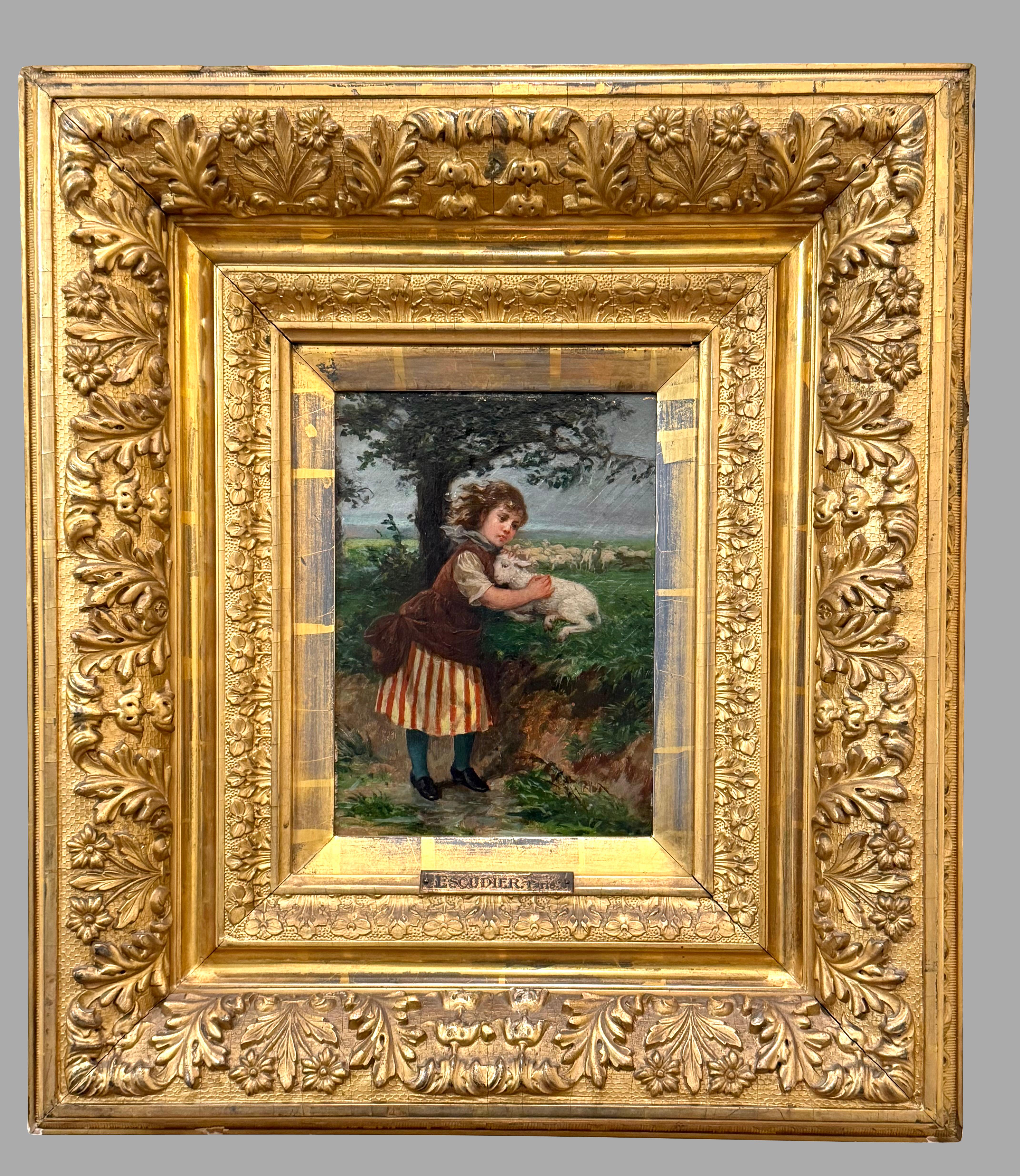 A Fine Pair of Victorian Genre Paintings by Escudier en venta 10