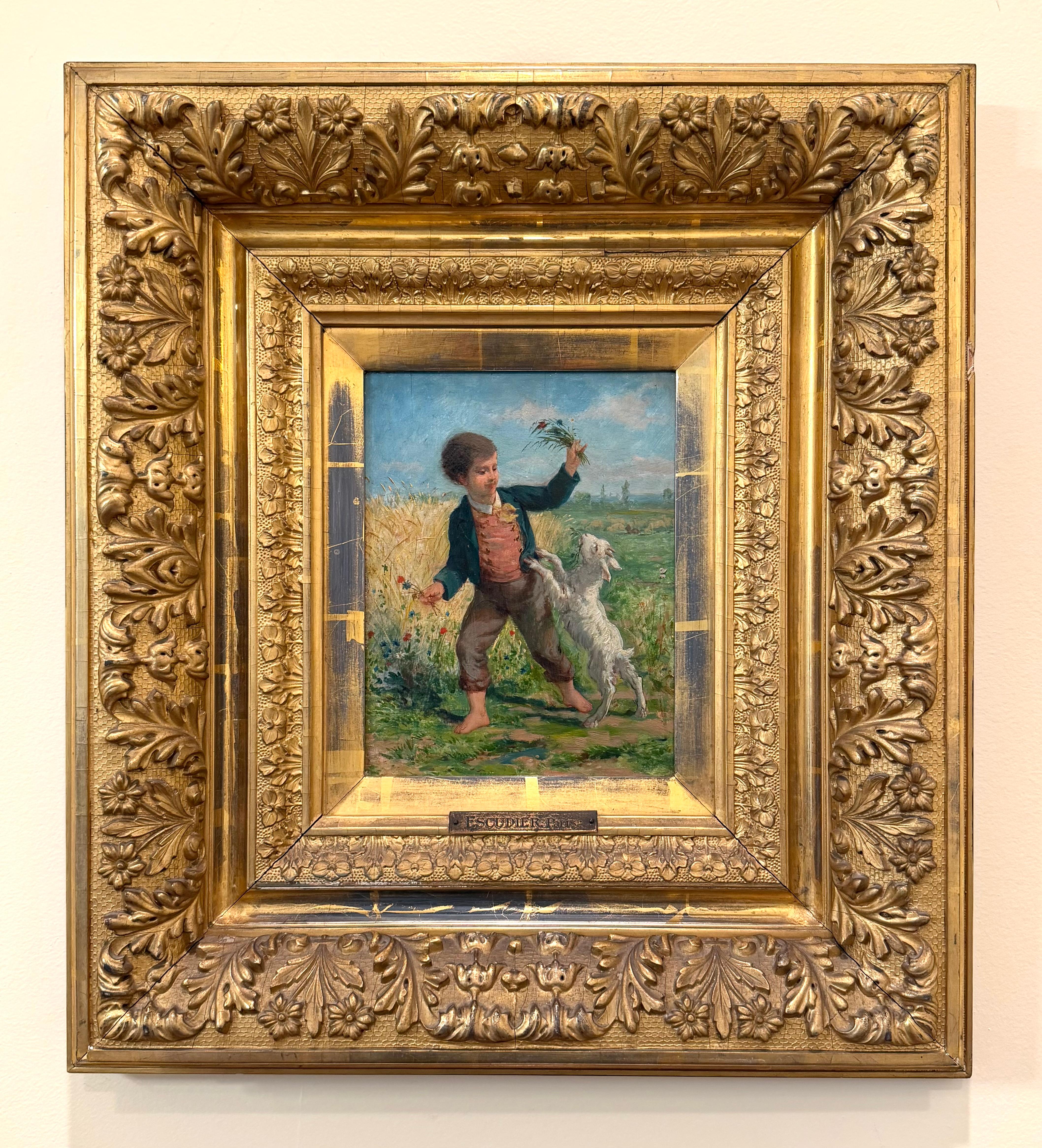 A Fine Pair of Victorian Genre Paintings by Escudier Victoriano en venta