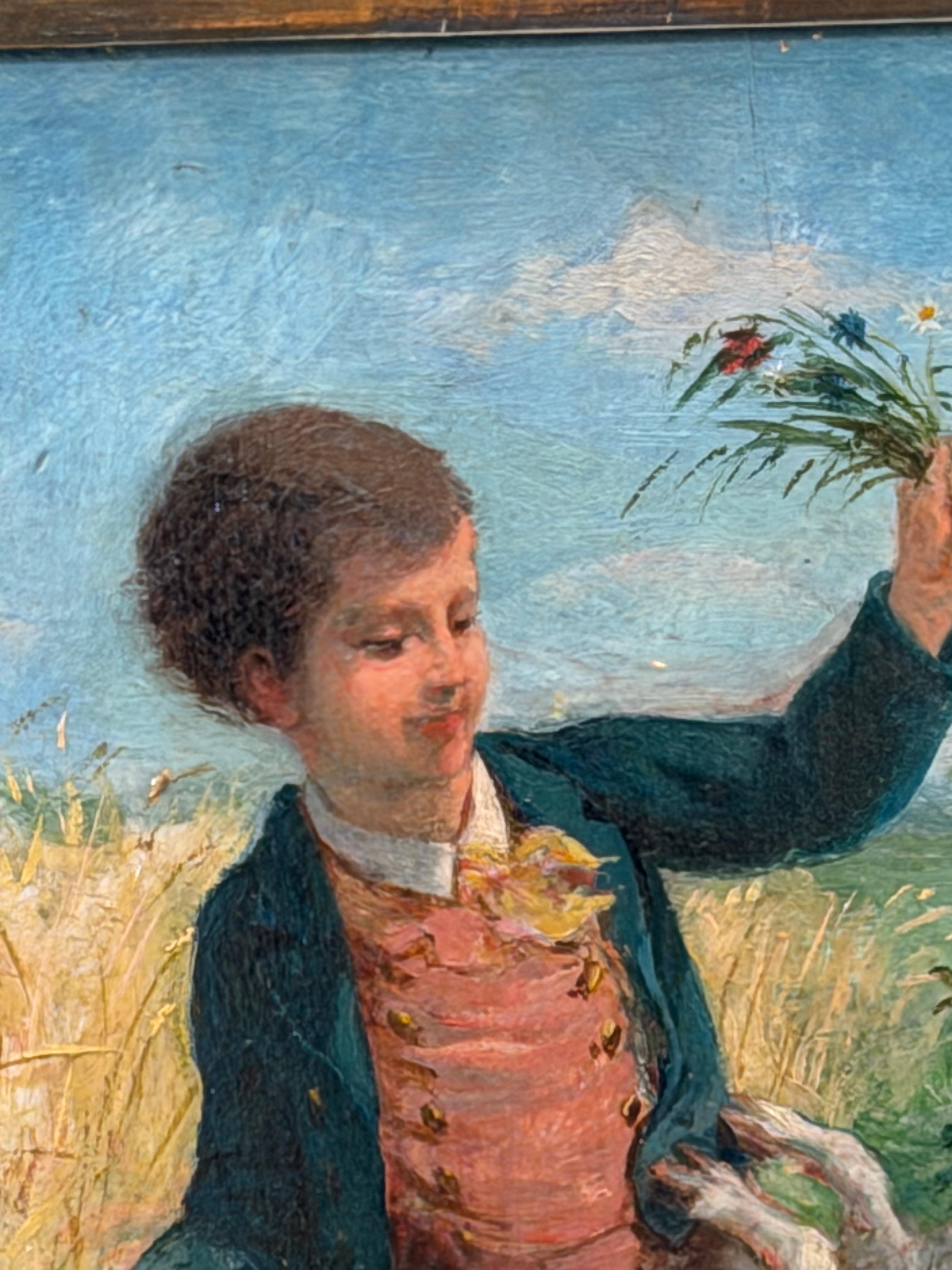 A Fine Pair of Victorian Genre Paintings by Escudier Francés en venta