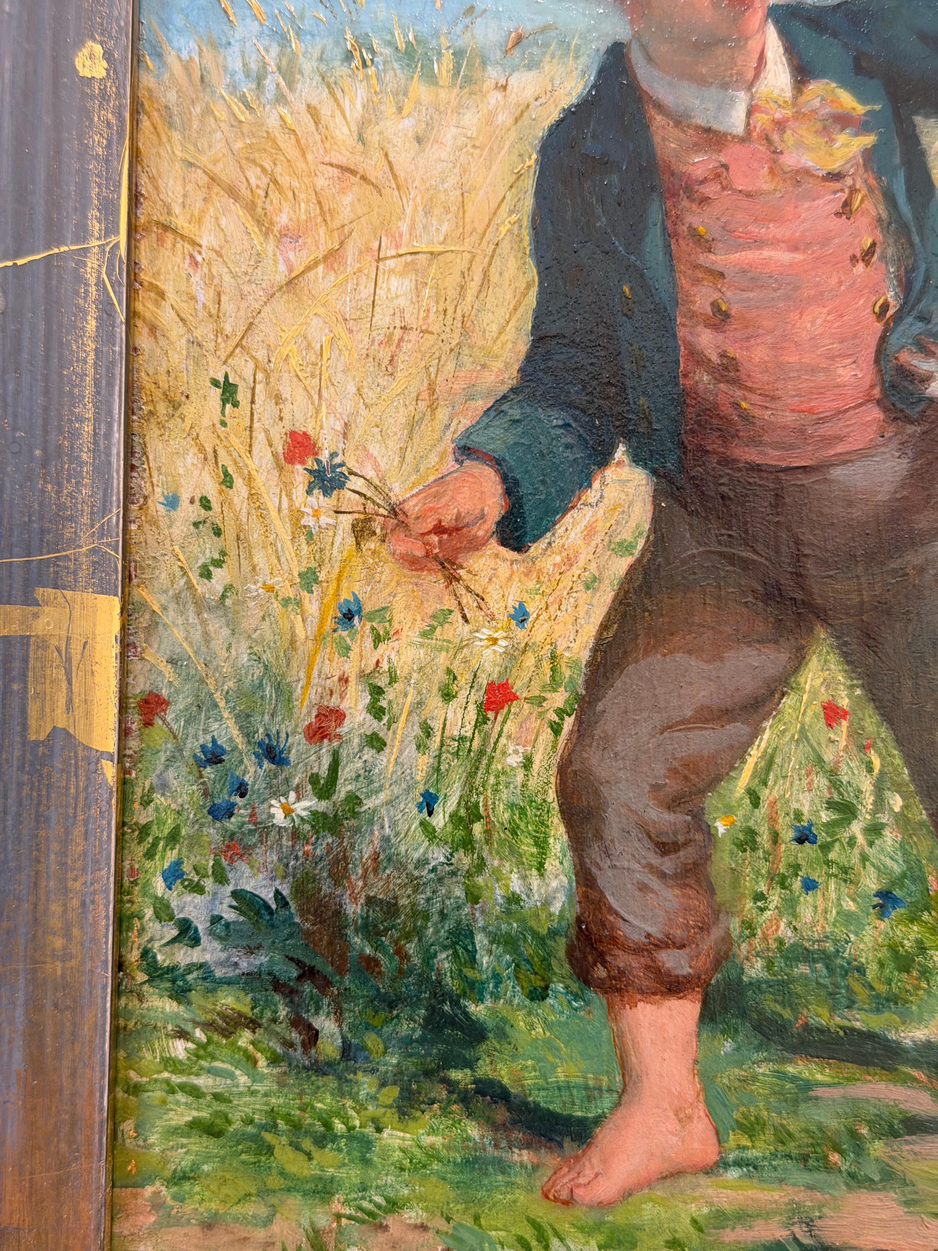 A Fine Pair of Victorian Genre Paintings by Escudier Pintura en venta