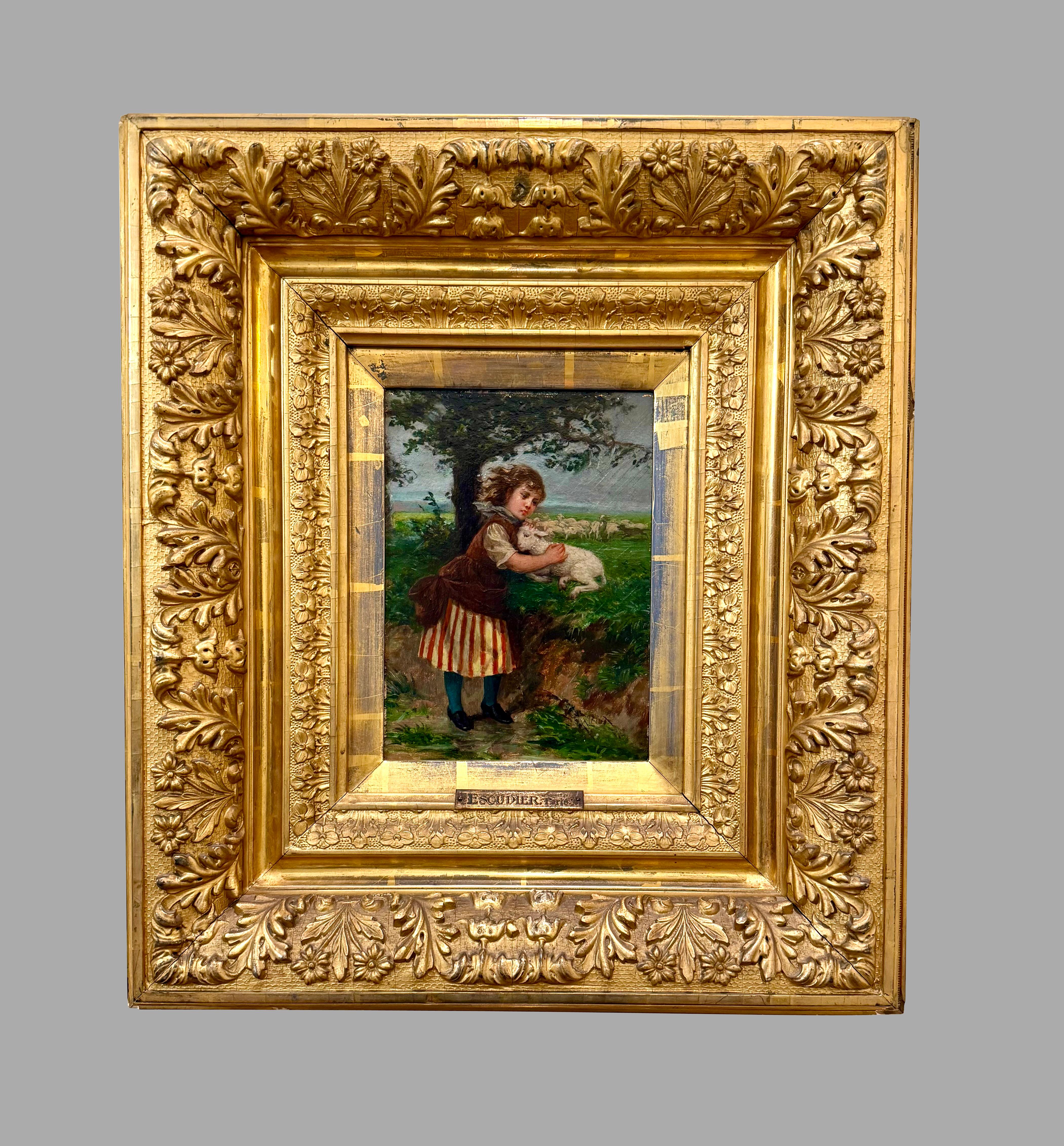 A Fine Pair of Victorian Genre Paintings by Escudier en venta 2