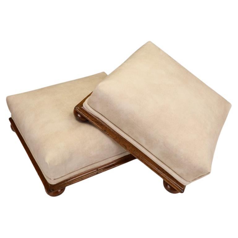 A Fine Pair of Victorian Mahogany Footstools For Sale