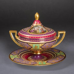 Fine Pair of Vienna Style Porcelain Tureens and Cover