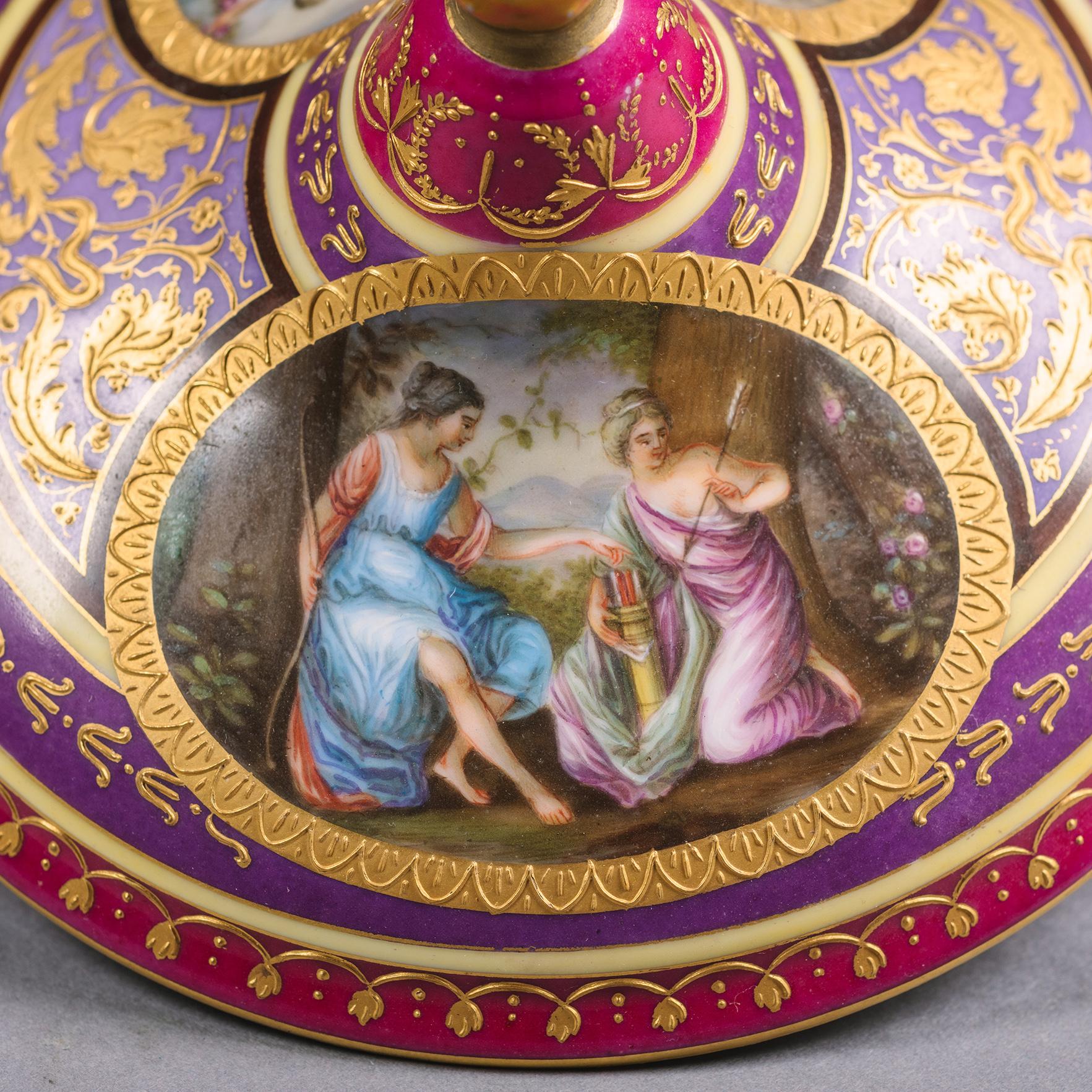 Fine Pair of Vienna Style Porcelain Tureens and Cover For Sale 1