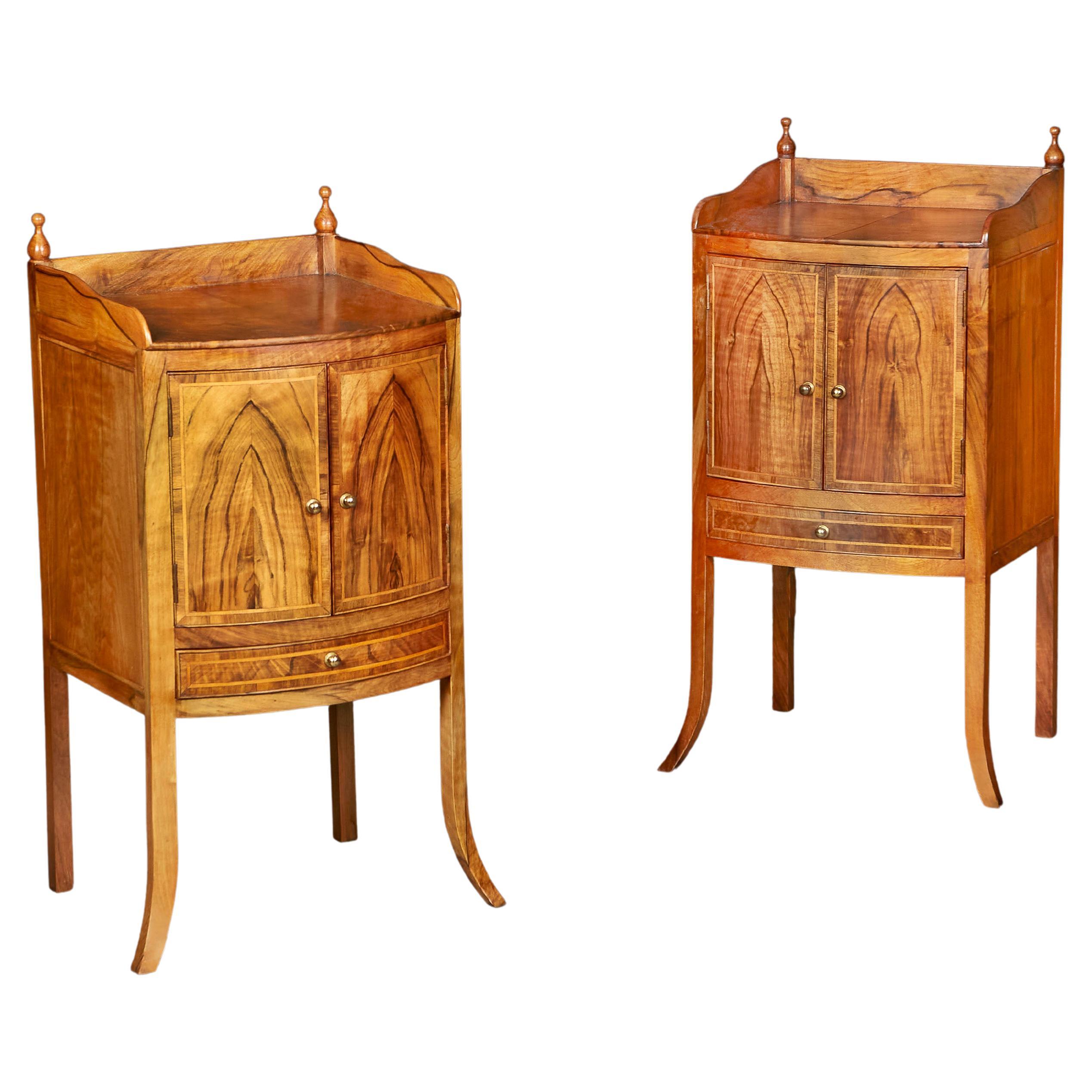 Pair of Brush Painted Green Modern Bedside Tables at 1stDibs