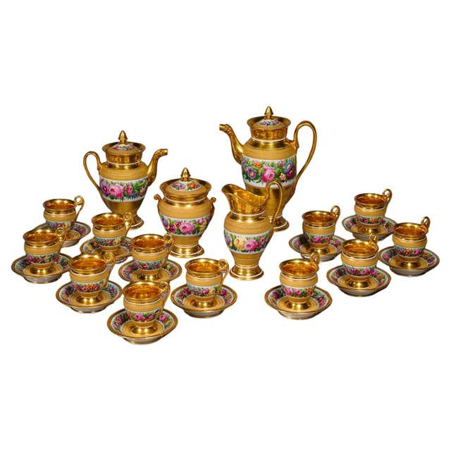 Early 19th Century Paris Porcelain Tea Service with Rich Gilt ...
