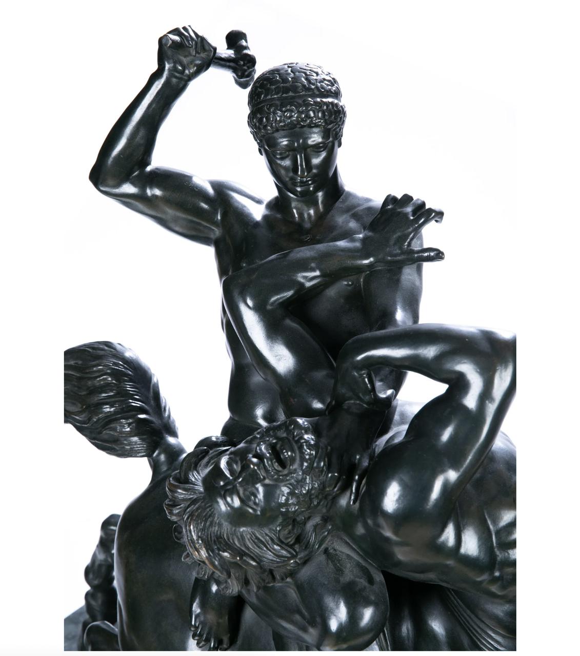 Fine Patinated Bronze Figural Statue of Theseus & The Centaur by A. Barye 2