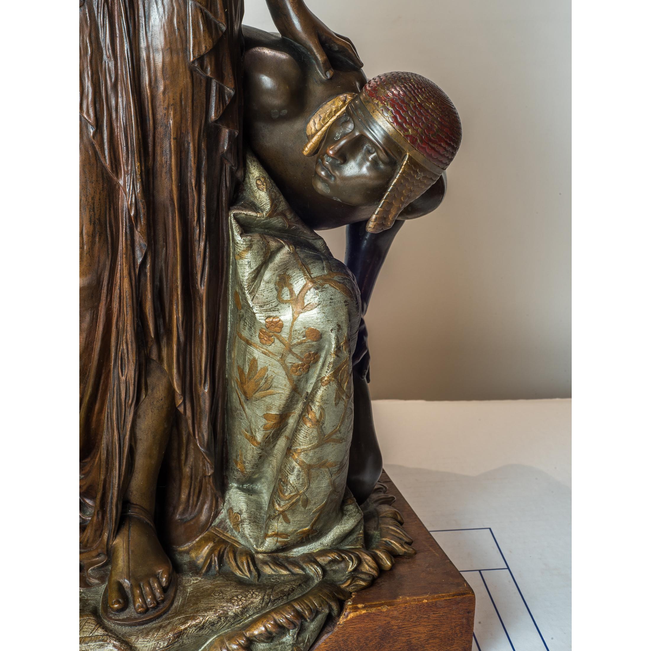 19th Century Fine Patinated Bronze Group Depicting an Egyptian Princess For Sale