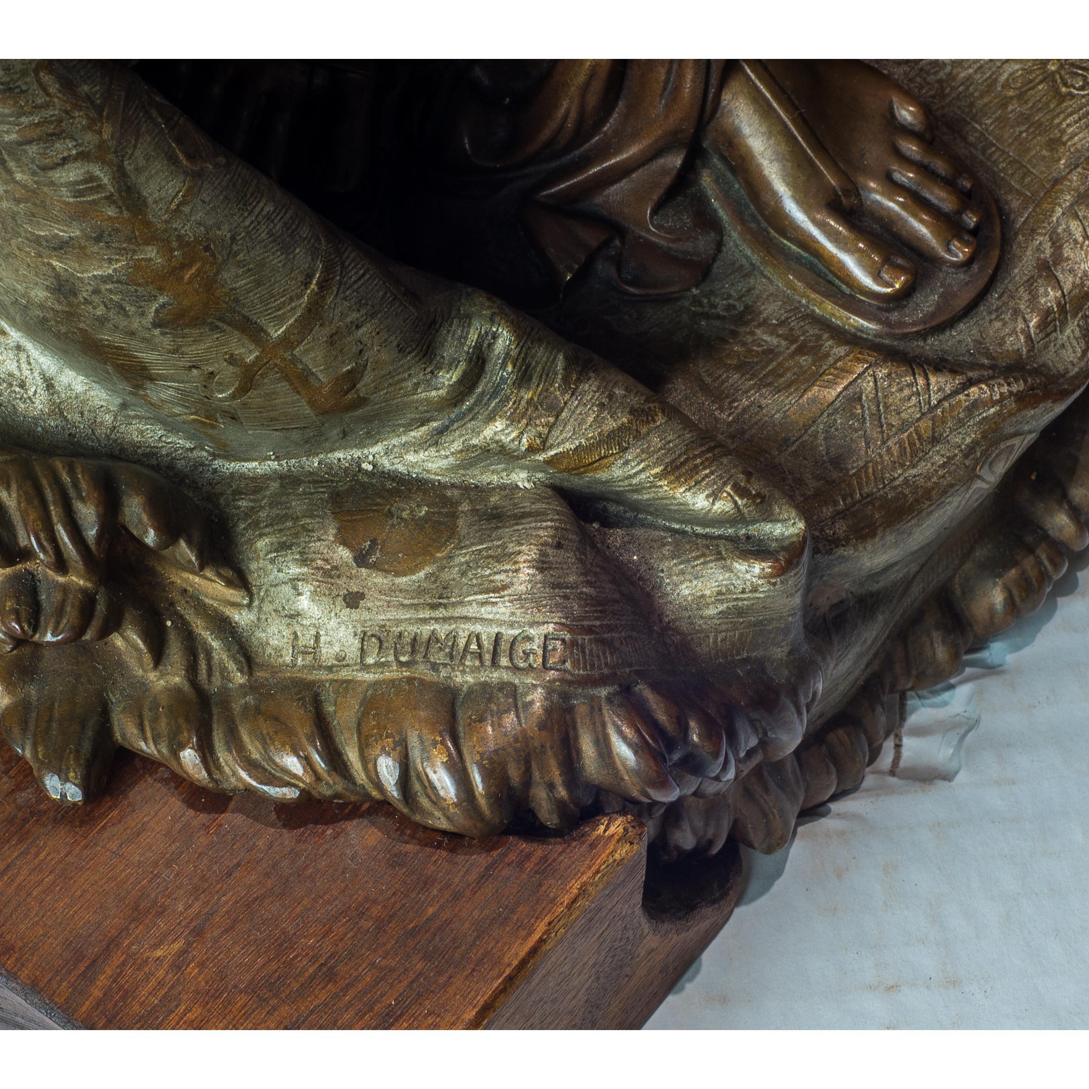 Fine Patinated Bronze Group Depicting an Egyptian Princess For Sale 3