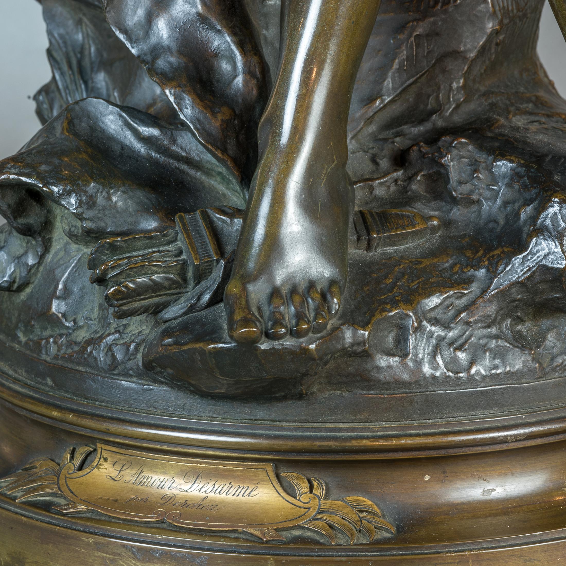  Patinated Bronze Group Entitled 'L'Amour Désarmé' by Alexandre Dercheu For Sale 3
