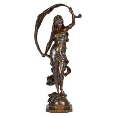 Fine Patinated Bronze Statue Entitled ‘AURORE’ by Auguste Moreau