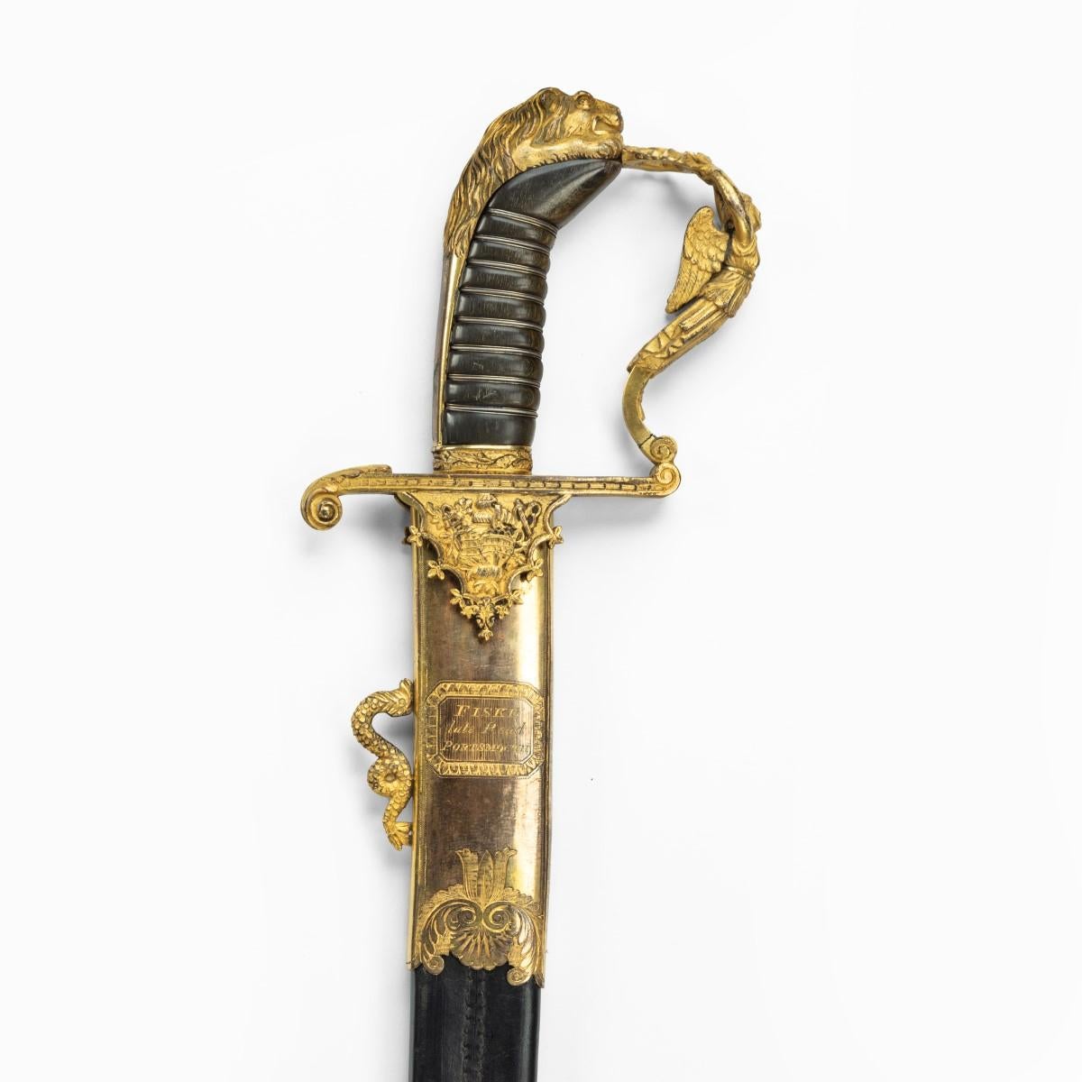Belle épée de présentation donnée au lieutenant Charles Peake en vente 12