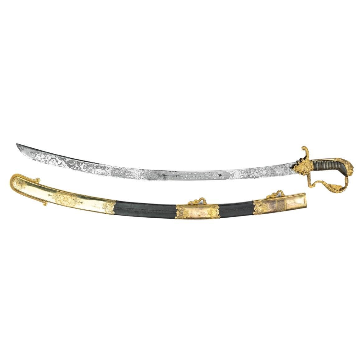 Fine Presentation Sword Given to Lieutenant Charles Peake