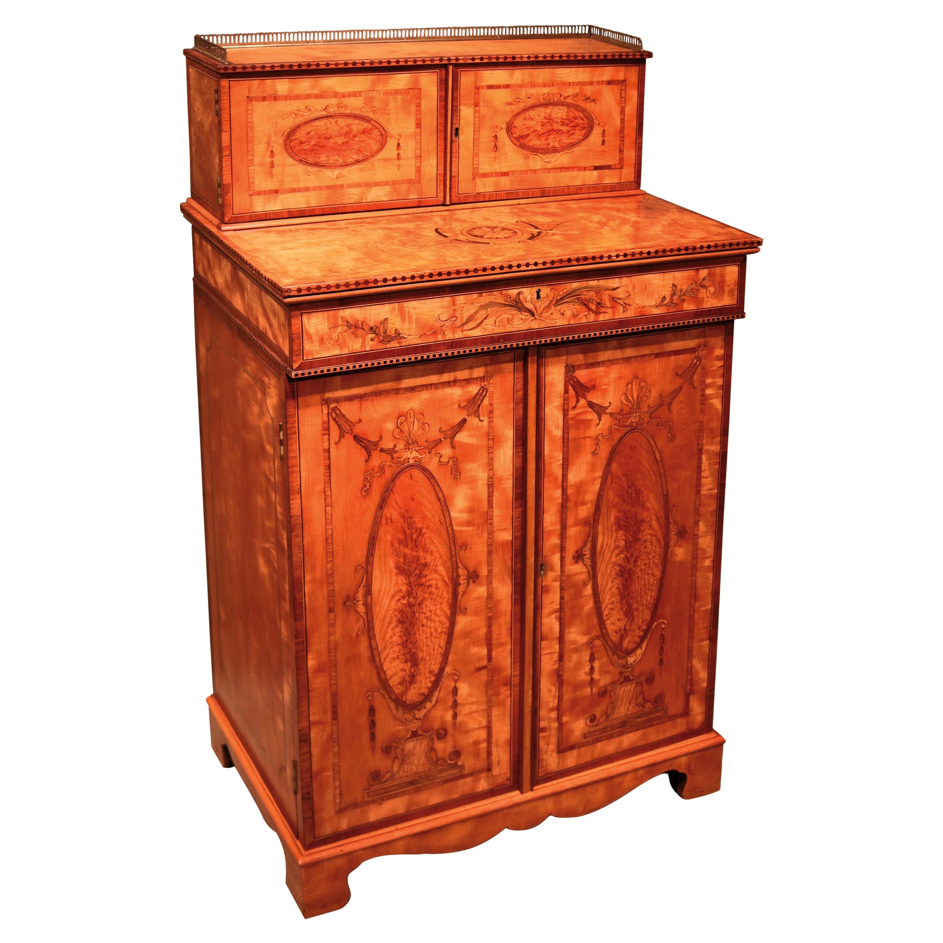 Fine Quality 18th Century Satinwood Collector’s Cabinet For Sale