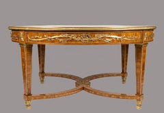 Mesa de centro montada en bronce dorado del siglo XIX de gran calidad, de François Linke