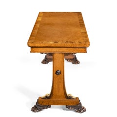 A Fine Quality Amboyna George IV Writing Table, Attributed to Morel and Seddon