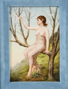 Fine Quality Antique Berlin K.P.M Hand Painted Porcelain Rectangular Plaque