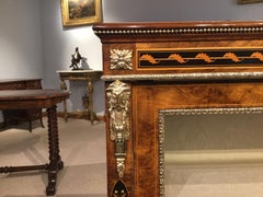 Fine Quality Burr Walnut and Marquetry Inlaid Victorian Period Pier Cabinet